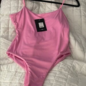 Fashion Nova Pink Double Lined Bodysuit